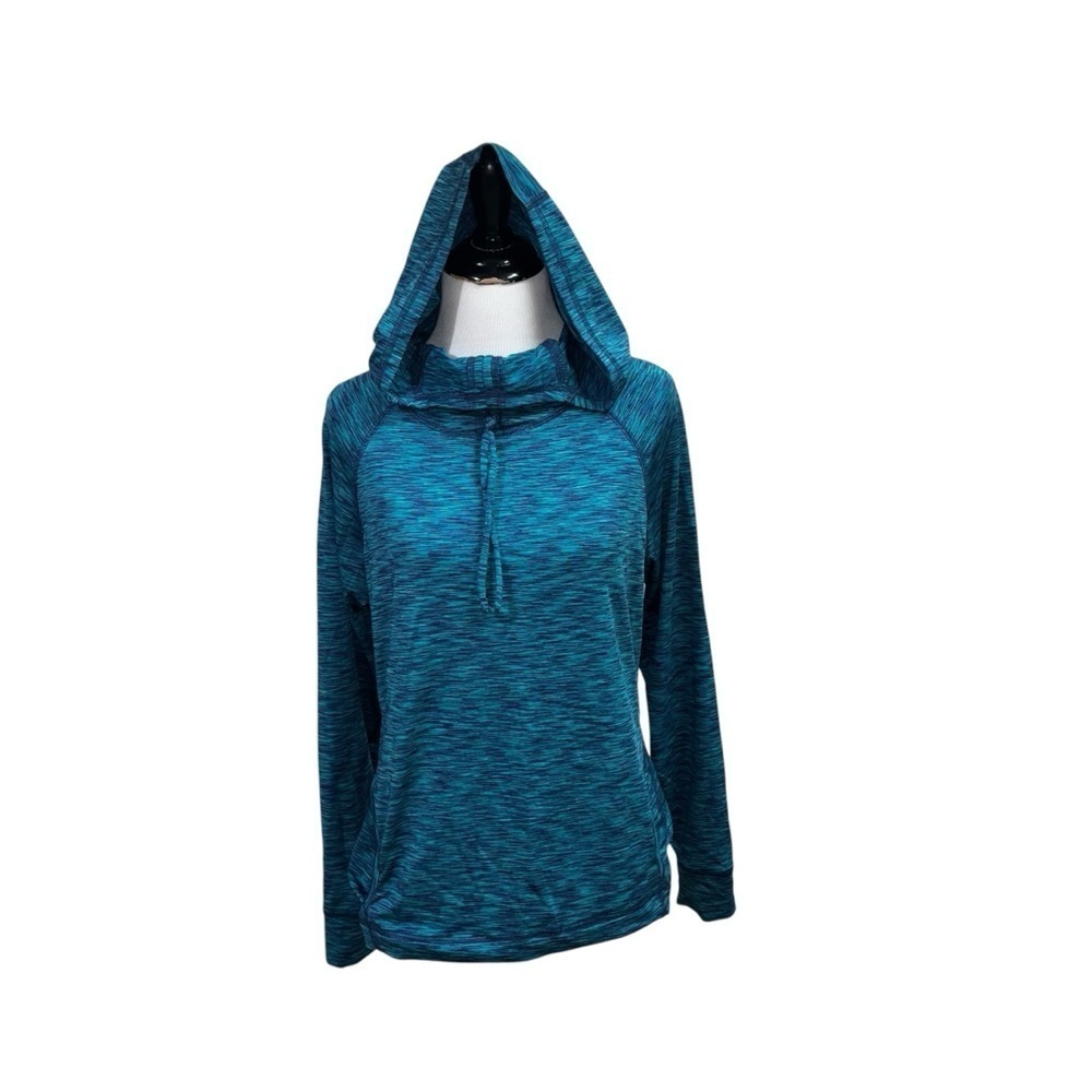 New York & Company Women's Size XS Athletic Hoodie Sweater Funnel Neck Turquoise